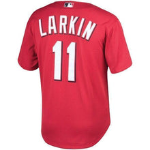 Load image into Gallery viewer, Barry Larkin Cincinnati Reds Mitchell &amp; Ness Fashion Cooperstown Collection Mesh Batting Practice Jersey - Red