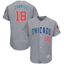 Load image into Gallery viewer, Ben Zobrist Chicago Cubs Majestic Road Flex Base Collection Player Jersey – Gray/White