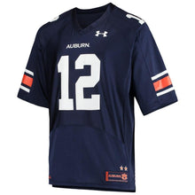 Load image into Gallery viewer, Auburn Tigers Under Armour #12 Perf Football Jersey – Navy