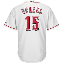 Load image into Gallery viewer, Nick Senzel Cincinnati Reds Majestic Official Cool Base Player Jersey – White