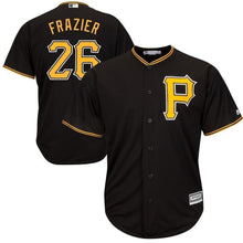 Load image into Gallery viewer, Adam Frazier Pittsburgh Pirates Majestic Alternate Cool Base Player Jersey - Black