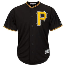 Load image into Gallery viewer, Adam Frazier Pittsburgh Pirates Majestic Alternate Cool Base Player Jersey - Black