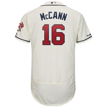 Load image into Gallery viewer, Brian McCann Atlanta Braves Majestic Alternate Collection Flex Base Player Jersey – Navy/Scream