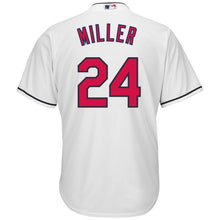 Load image into Gallery viewer, Andrew Miller Cleveland Indians Majestic Home Official Cool Base Player Jersey - White