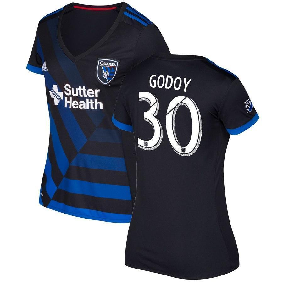 Anibal Godoy San Jose Earthquakes Women's 2017/18 Primary Jersey - Black