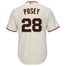Load image into Gallery viewer, Buster Posey #28 San Francisco Giants Majestic Big &amp; Tall Cool Base Player Jersey - Cream
