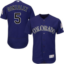 Load image into Gallery viewer, Carlos Gonzalez Colorado Rockies Majestic Alternate Collection Flex Base Player Jersey - Purple