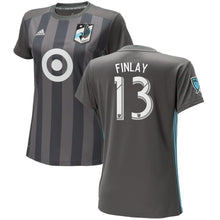 Load image into Gallery viewer, Ethan Finlay Minnesota United FC Women's 2018 Primary Player Jersey – Gray