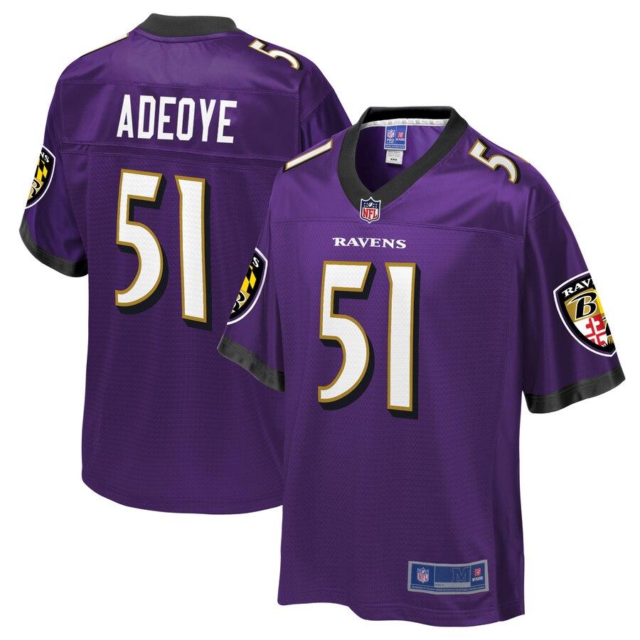 Aaron Adeoye Baltimore Ravens NFL Pro Line Team Player Jersey - Purple
