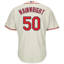 Load image into Gallery viewer, Adam Wainwright St. Louis Cardinals Majestic Cool Base Player Jersey - Tan/White