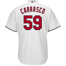 Load image into Gallery viewer, Carlos Carrasco Cleveland Indians Majestic Cool Base Home Player Jersey - White