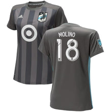 Load image into Gallery viewer, Kevin Molino Minnesota United FC Women's 2018 Primary Player Jersey – Gray